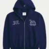 Φούτερ με κουκούλα και φερμουάρ Boxy Penn State University Nittany Lions Graphic Hoodie Φούτερ με κουκούλα και φερμουάρ Boxy Penn State University Nittany Lions Graphic Hoodie