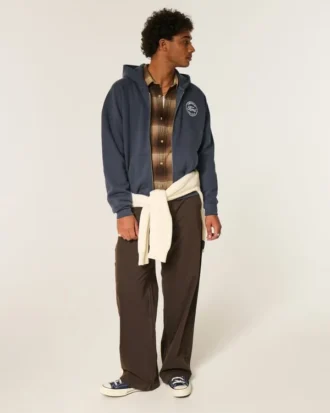 Φούτερ με κουκούλα και φερμουάρ Boxy Zip-Up Ford Graphic Hoodie