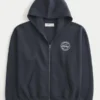 Φούτερ με κουκούλα και φερμουάρ Boxy Zip-Up Ford Graphic Hoodie