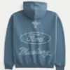 Φούτερ με κουκούλα και φερμουάρ Boxy Zip-Up Ford Mustang Graphic Hoodie