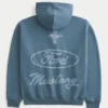 Φούτερ με κουκούλα και φερμουάρ Boxy Zip-Up Ford Mustang Graphic Hoodie