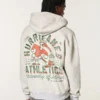 Φούτερ με κουκούλα και φερμουάρ Boxy Zip-Up University of Miami Hurricanes Graphic Hoodie