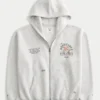 Φούτερ με κουκούλα και φερμουάρ Boxy Zip-Up University of Miami Hurricanes Graphic Hoodie