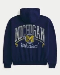 Φούτερ με κουκούλα και φερμουάρ Boxy Zip-Up University of Michigan Wolverines Graphic Hoodie