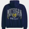 Φούτερ με κουκούλα και φερμουάρ Boxy Zip-Up University of Michigan Wolverines Graphic Hoodie