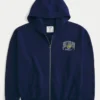 Φούτερ με κουκούλα και φερμουάρ Boxy Zip-Up University of Michigan Wolverines Graphic Hoodie