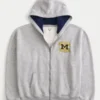 Φούτερ με κουκούλα και φερμουάρ Boxy Zip-Up University of Michigan Wolverines Graphic Hoodie