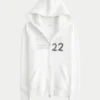 Φούτερ με κουκούλα και φερμουάρ Malibu Graphic Hoodie με επένδυση από βάφλα