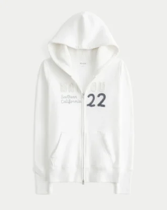 Φούτερ με κουκούλα και φερμουάρ Malibu Graphic Hoodie με επένδυση από βάφλα
