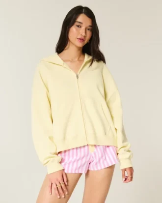 Φούτερ με κουκούλα και φερμουάρ με oversized σχέδιο αστερία