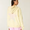 Φούτερ με κουκούλα και φερμουάρ με oversized σχέδιο αστερία Φούτερ με κουκούλα και φερμουάρ με oversized σχέδιο αστερία