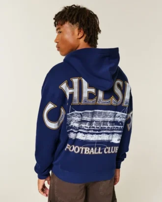 Φούτερ με κουκούλα και φερμουάρ με σχέδιο Chelsea Football Club Φούτερ με κουκούλα και φερμουάρ με σχέδιο Chelsea Football Club