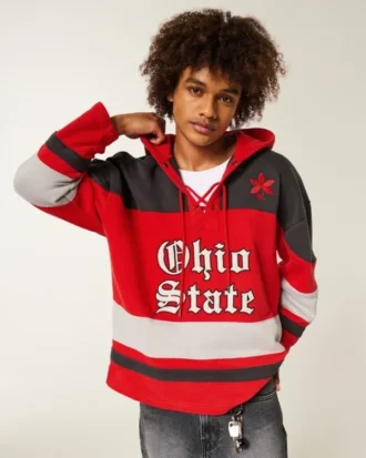 Φούτερ με κουκούλα και γραφικό χόκεϊ της Ohio State University Buckeyes
