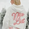 Φούτερ με κουκούλα και oversized σχέδιο Candy Cane Φούτερ με κουκούλα και oversized σχέδιο Candy Cane