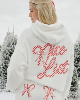 Φούτερ με κουκούλα και oversized σχέδιο Candy Cane