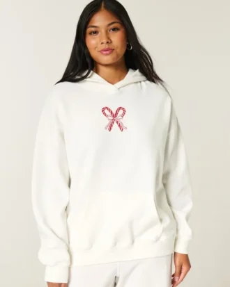 Φούτερ με κουκούλα και oversized σχέδιο Candy Cane