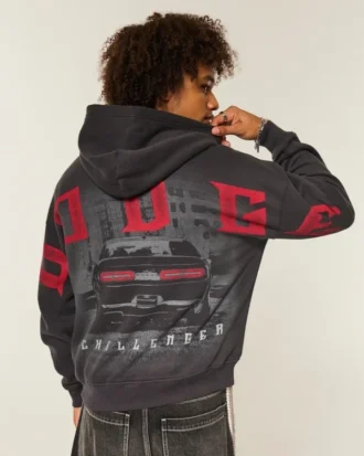 Φούτερ με κουκούλα και σχέδιο Dodge Challenger Φούτερ με κουκούλα και σχέδιο Dodge Challenger