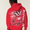 Φούτερ με κουκούλα και σχέδιο της University of Wisconsin Badgers