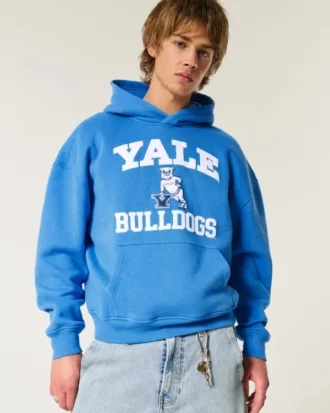 Φούτερ με κουκούλα και σχέδιο Yale Bulldogs