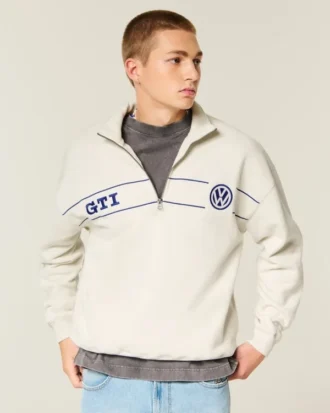 Φούτερ με μισό φερμουάρ και γραφικό Volkswagen