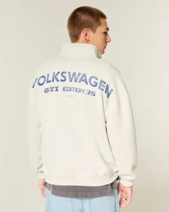 Φούτερ με μισό φερμουάρ και γραφικό Volkswagen