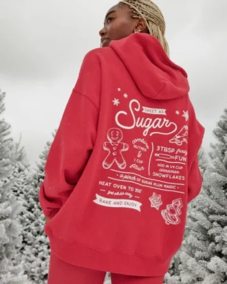 Φούτερ με υπερμεγέθη γκλίτερ τύπωμα Sugar Graphic