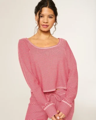 Gilly Hicks Always Cozy Waffle Μακρυμάνικη μπλούζα με στρογγυλή λαιμόκοψη