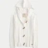 Holiday Vault Release Hooded Cable-Knit Toggle Cardigan Holiday Vault Release Hooded Cable-Knit Toggle Cardigan
