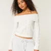 Hollister Άνετο πουλόβερ με πλέξη Cloud Stitchy και ανοιχτούς ώμους