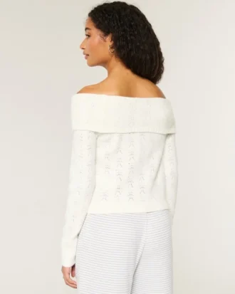 Hollister Άνετο πουλόβερ με πλέξη Cloud Stitchy και ανοιχτούς ώμους Hollister Άνετο πουλόβερ με πλέξη Cloud Stitchy και ανοιχτούς ώμους