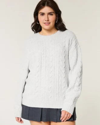Hollister Comfy Cloud Πλεκτό πουλόβερ με καλώδια