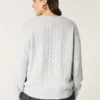Hollister Comfy Cloud Πλεκτό πουλόβερ με καλώδια Hollister Comfy Cloud Πλεκτό πουλόβερ με καλώδια