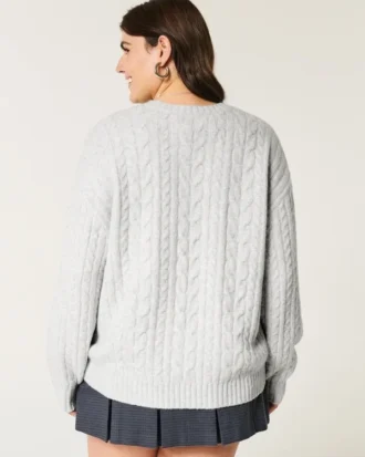 Hollister Comfy Cloud Πλεκτό πουλόβερ με καλώδια