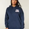 Hollister Feel Good Oversized Logo Graphic Hoodie Hollister Feel Good Oversized Logo Graphic Hoodie