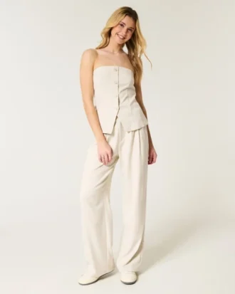 Hollister Livvy Παντελόνι με πολύ ψηλή μέση και φαρδιά πόδια