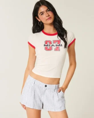 Hollister Livvy Σορτς χαμηλής μέσης από μείγμα λινού