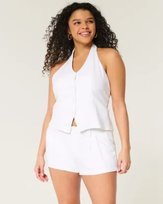Hollister Livvy Σορτς χαμηλής μέσης από μείγμα λινού 3″