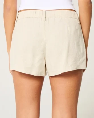 Hollister Livvy Σορτς χαμηλής μέσης από μείγμα λινού 3″