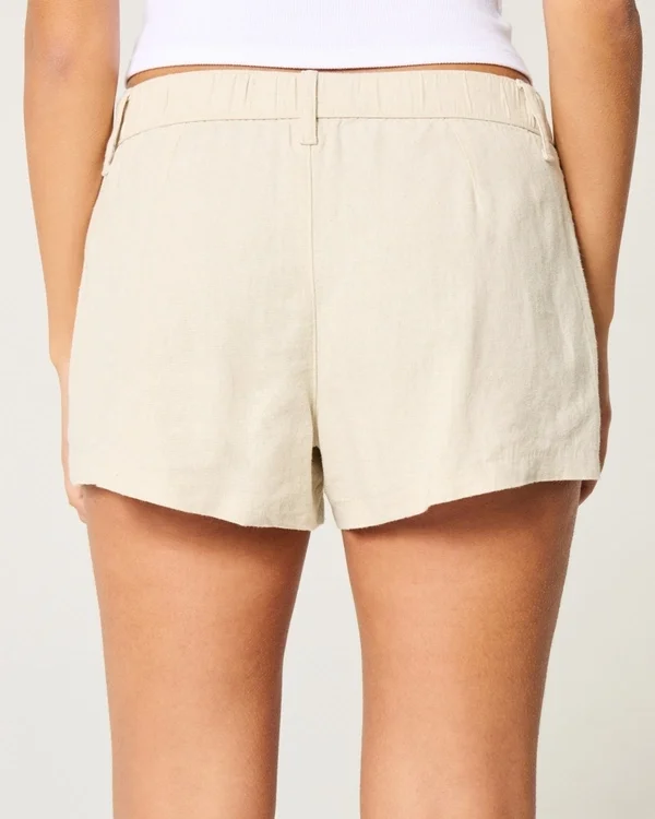 Hollister Livvy Σορτς χαμηλής μέσης από μείγμα λινού 3″ Hollister Livvy Σορτς χαμηλής μέσης από μείγμα λινού 3″