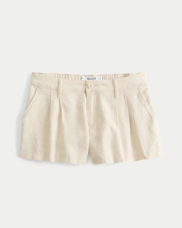 Hollister Livvy Σορτς χαμηλής μέσης από μείγμα λινού 3″ Hollister Livvy Σορτς χαμηλής μέσης από μείγμα λινού 3″