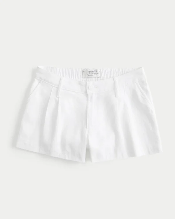 Hollister Livvy Σορτς χαμηλής μέσης από μείγμα λινού 3″ Hollister Livvy Σορτς χαμηλής μέσης από μείγμα λινού 3″