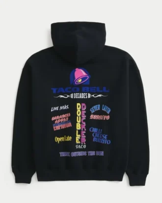 Hollister x Taco Bell Φαρδιά μπλούζα με κουκούλα και γραφικά