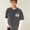 Hollister x Taco Bell Φαρδύ βαρύ μπλουζάκι με σχέδιο