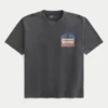 Hollister x Taco Bell Φαρδύ βαρύ μπλουζάκι με σχέδιο