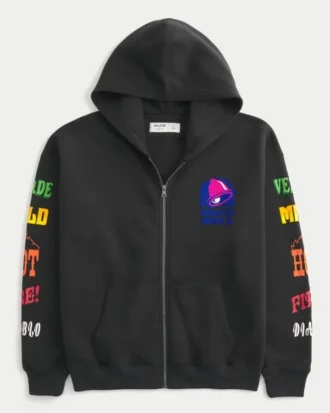 Hollister x Taco Bell Φούτερ με κουκούλα και φερμουάρ