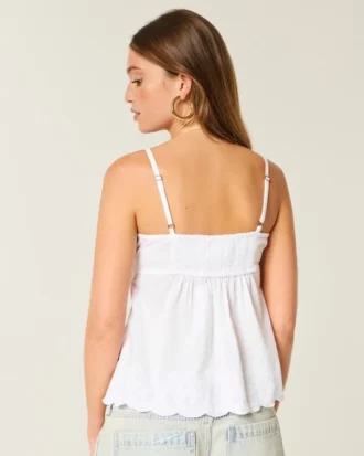 Λαμπερό κεντημένο babydoll top