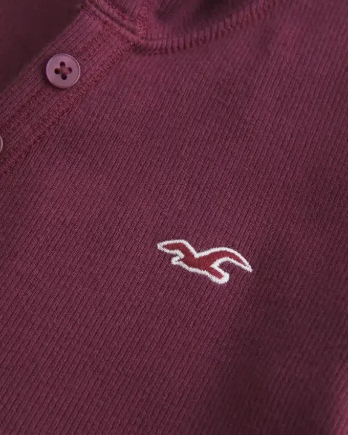 Μακρυμάνικο Henley με κουκούλα