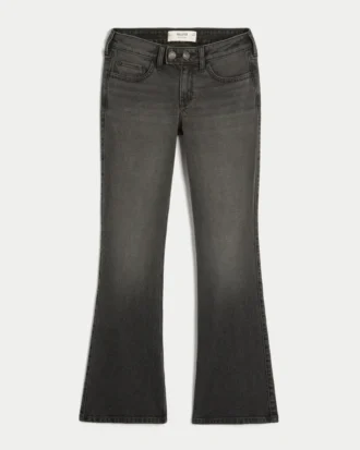 Μαύρο τζιν bootcut χαμηλής μέσης