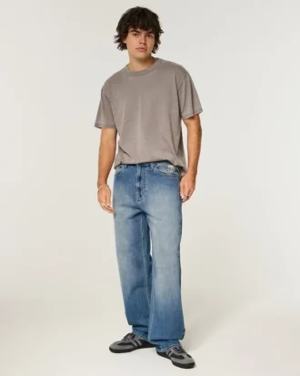 Μέτρια πλύση Alien Graphic Baggy Jeans Μέτρια πλύση Alien Graphic Baggy Jeans