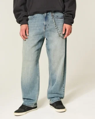 Μέτρια πλύση Hollywood Graphic Skater Baggy Jeans